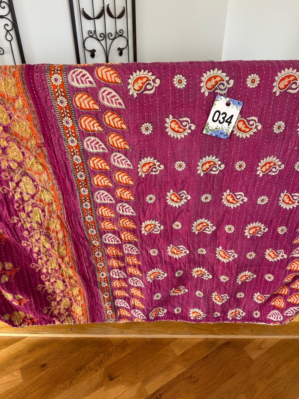 K34 Gorgeous Twin Reversible Kantha Quilt